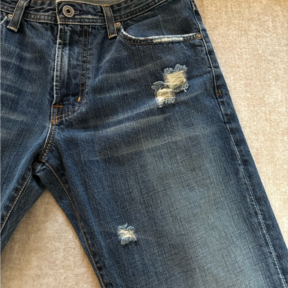 AG Adriano Goldschmied Men's Ripped Dark Blue Jeans